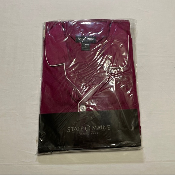 NWT State Of Maine Sleep Wear XL 100% Nylon Burgundy. - Picture 4 of 6